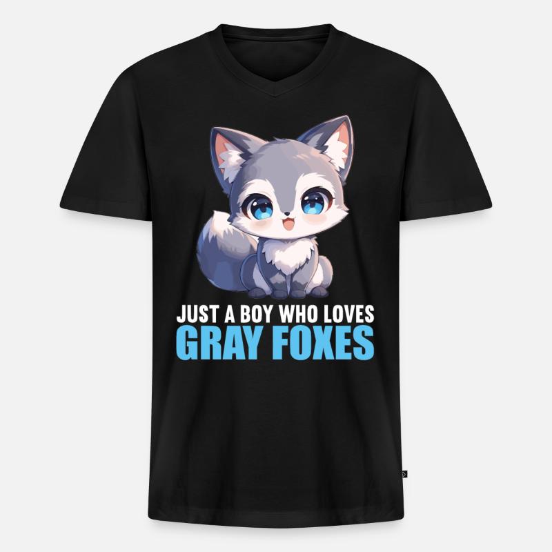 Graufüchse Graufuchs - Männer Premium Bio T-Shirt mit V-Ausschnitt - Schwarz