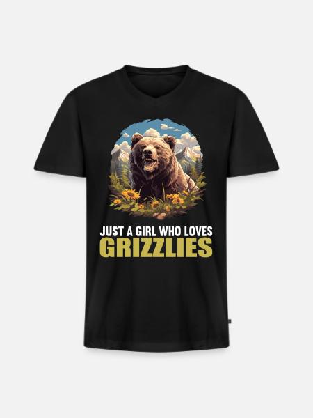 grizzly bears Grizzly bear - Men's Premium Organic T-shirt with V-neck - black