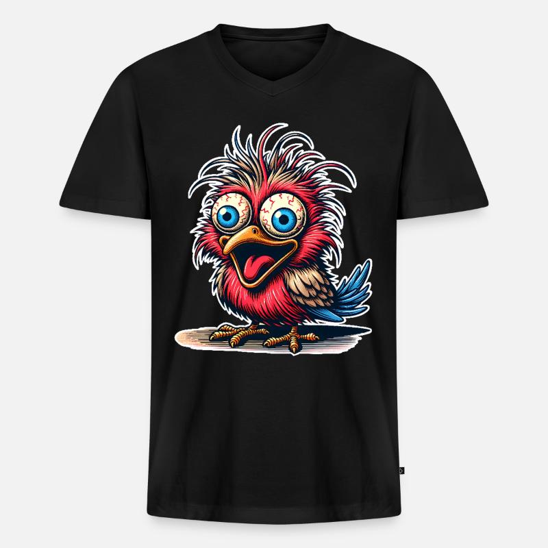 Vogel - Männer Premium Bio T-Shirt mit V-Ausschnitt - Schwarz