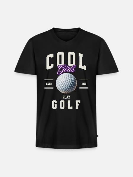 Golf Golfer - Men's Premium Organic T-shirt with V-neck - black