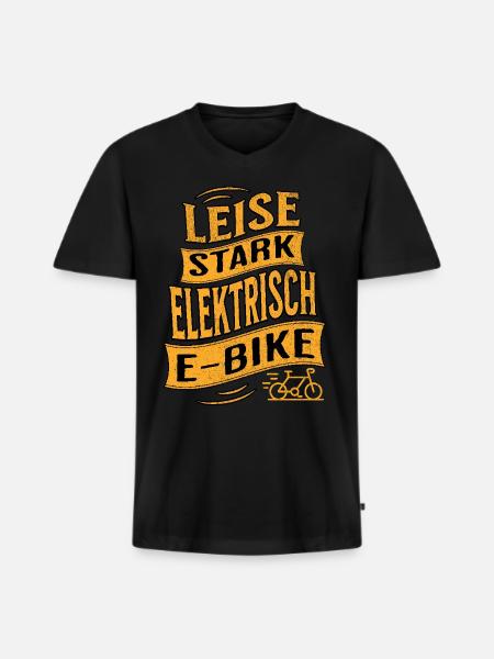 E-Bike E-Biker - Männer Premium Bio T-Shirt mit V-Ausschnitt - Schwarz