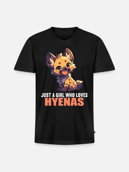Hyänen Hyäne - Männer Premium Bio T-Shirt mit V-Ausschnitt - Schwarz