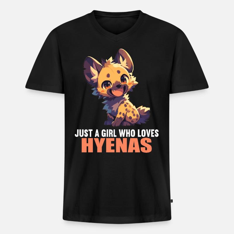 Hyänen Hyäne - Männer Premium Bio T-Shirt mit V-Ausschnitt - Schwarz