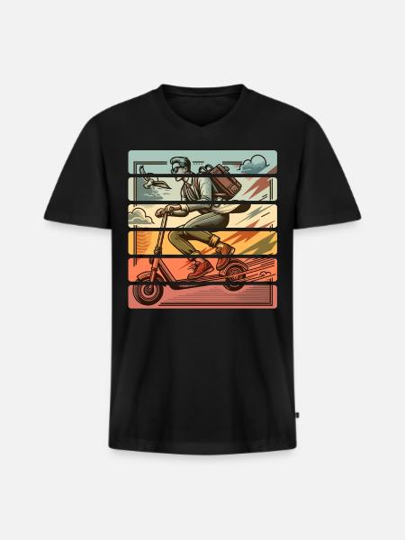E-Scooter E-Scooter Kick Scooter - Men's Premium Organic T-shirt with V-neck - black