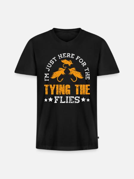 Fly Tying Fly Fishing - Men's Premium Organic T-shirt with V-neck - black