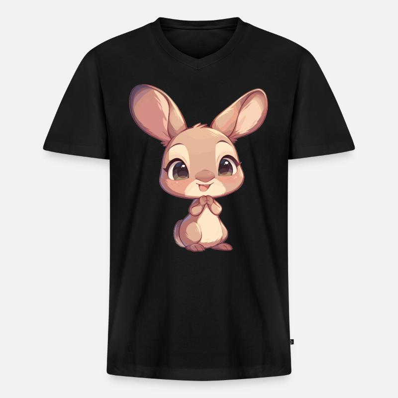 Kängurus Känguru - Männer Premium Bio T-Shirt mit V-Ausschnitt - Schwarz