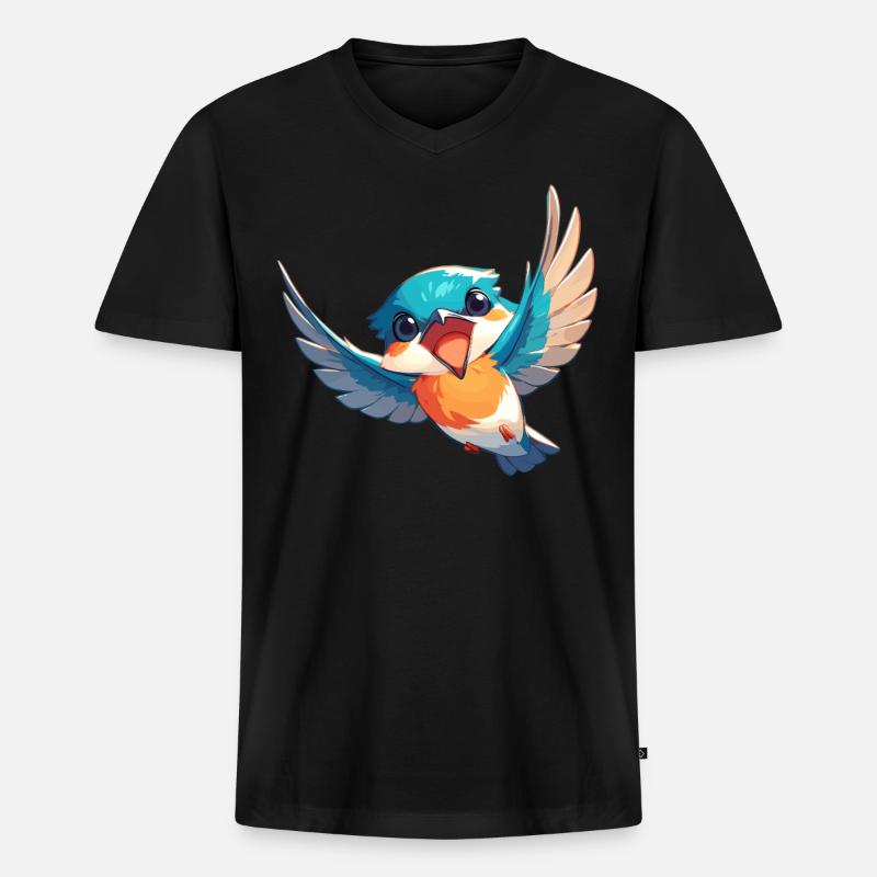 Eisvögel Eisvogel - Männer Premium Bio T-Shirt mit V-Ausschnitt - Schwarz