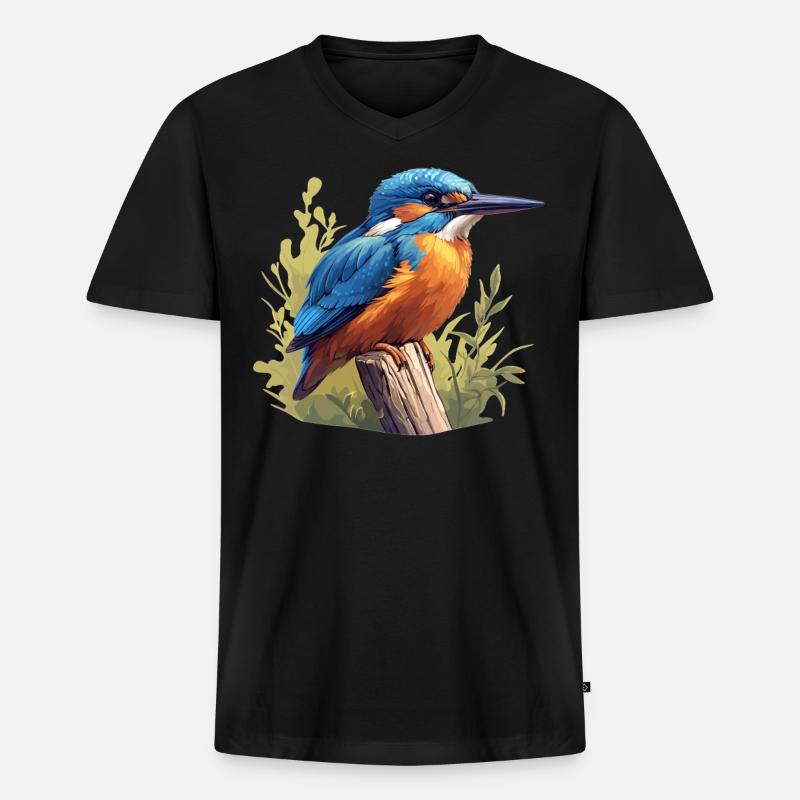 Eisvögel Eisvogel - Männer Premium Bio T-Shirt mit V-Ausschnitt - Schwarz