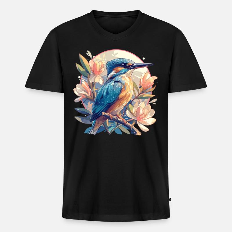 Eisvögel Eisvogel - Männer Premium Bio T-Shirt mit V-Ausschnitt - Schwarz