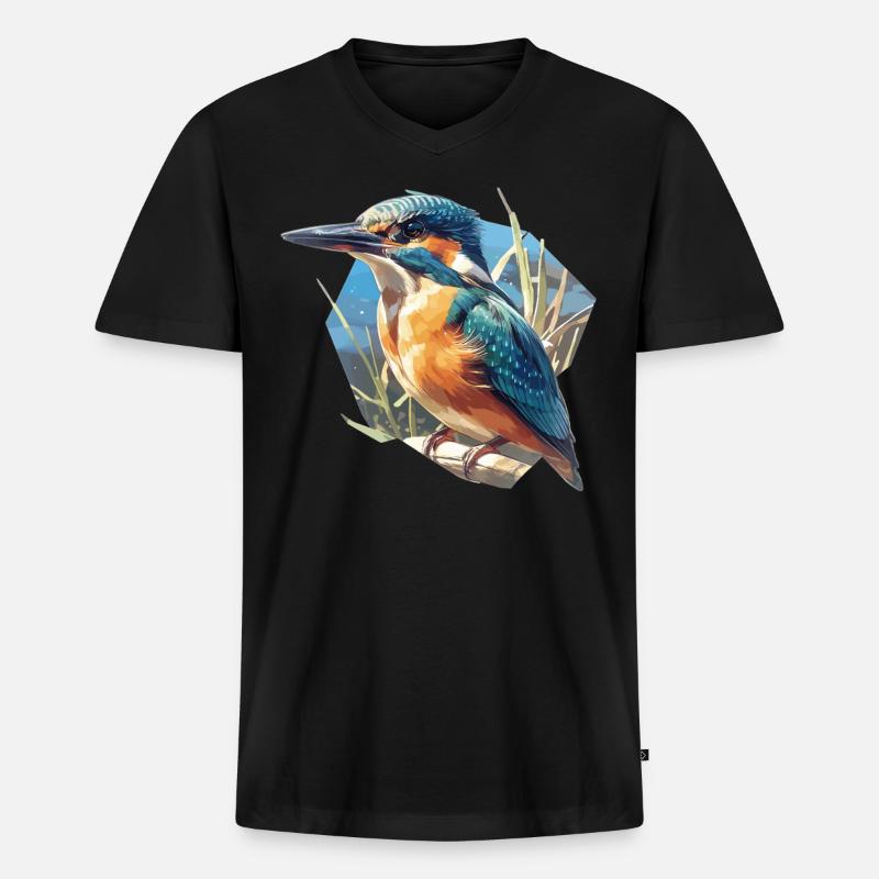 Eisvögel Eisvogel - Männer Premium Bio T-Shirt mit V-Ausschnitt - Schwarz
