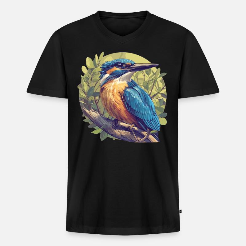 Eisvögel Eisvogel - Männer Premium Bio T-Shirt mit V-Ausschnitt - Schwarz