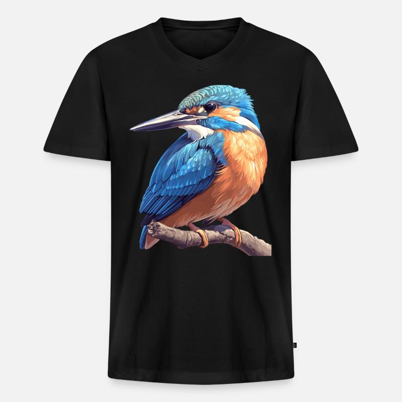 Eisvögel Eisvogel - Männer Premium Bio T-Shirt mit V-Ausschnitt - Schwarz