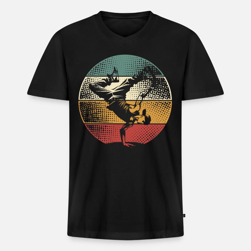 Breakdance - Männer Premium Bio T-Shirt mit V-Ausschnitt - Schwarz