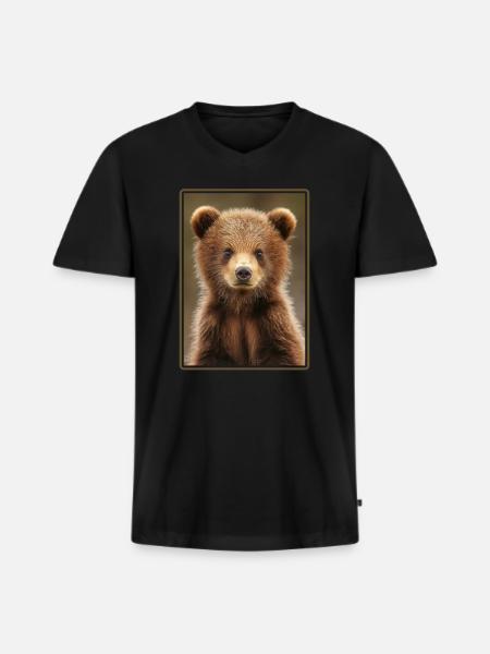 Kodiak Bear Kodiak Bear - Men's Premium Organic T-shirt with V-neck - black