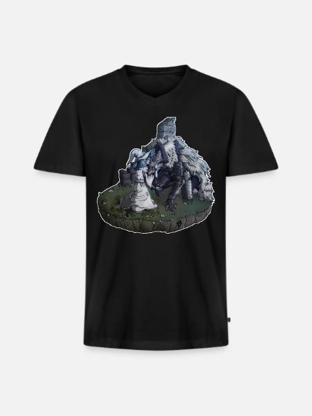 Ranni and Blaidd - Men's Premium Organic T-shirt with V-neck - black