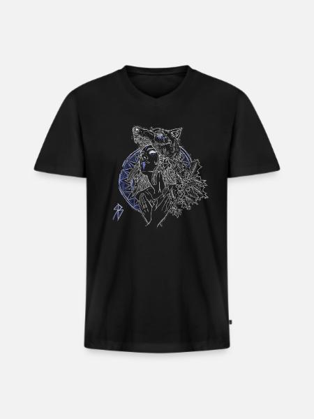 Shieldmaiden - Men's Premium Organic T-shirt with V-neck - black