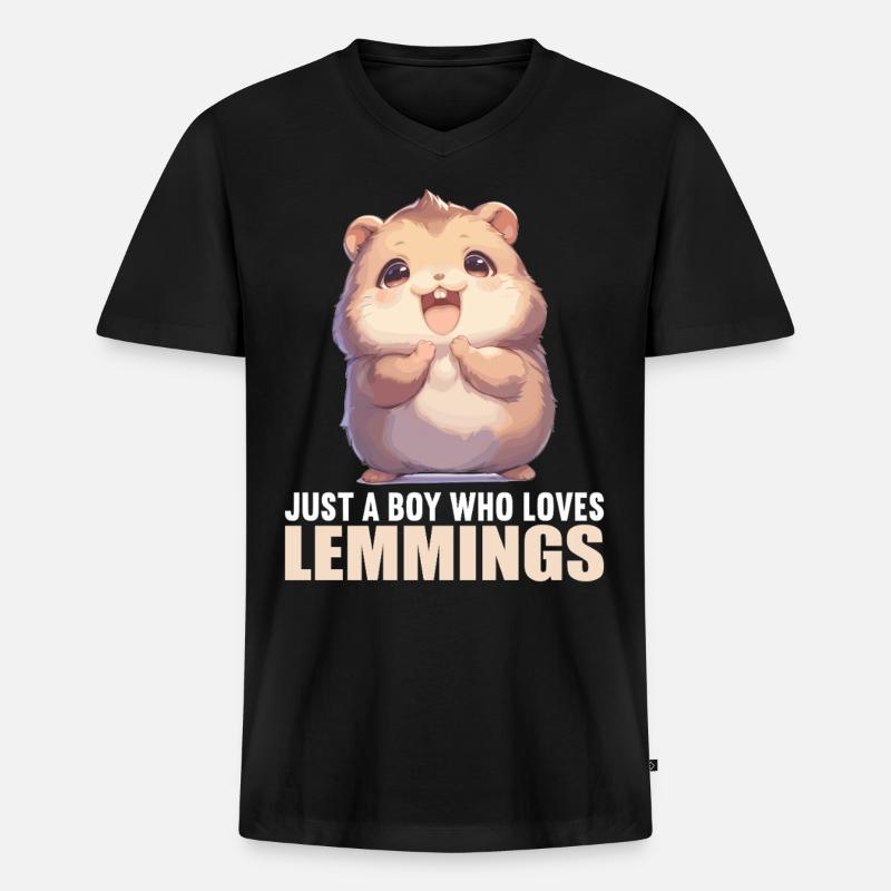 Lemminge Lemming - Männer Premium Bio T-Shirt mit V-Ausschnitt - Schwarz