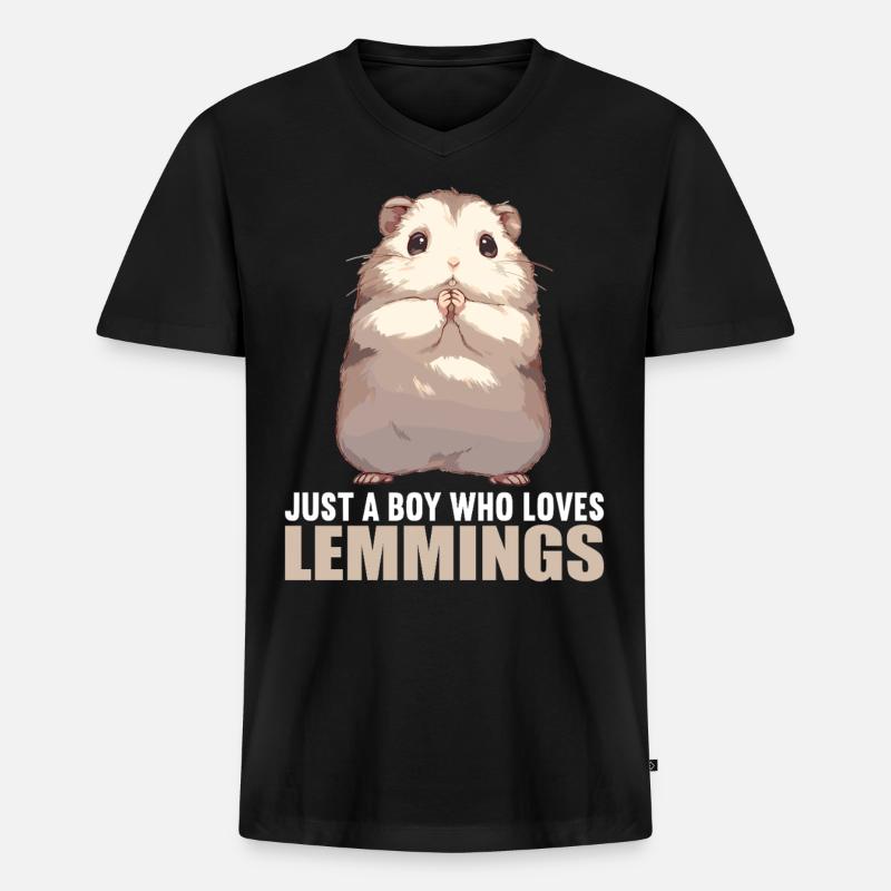 Lemminge Lemming - Männer Premium Bio T-Shirt mit V-Ausschnitt - Schwarz