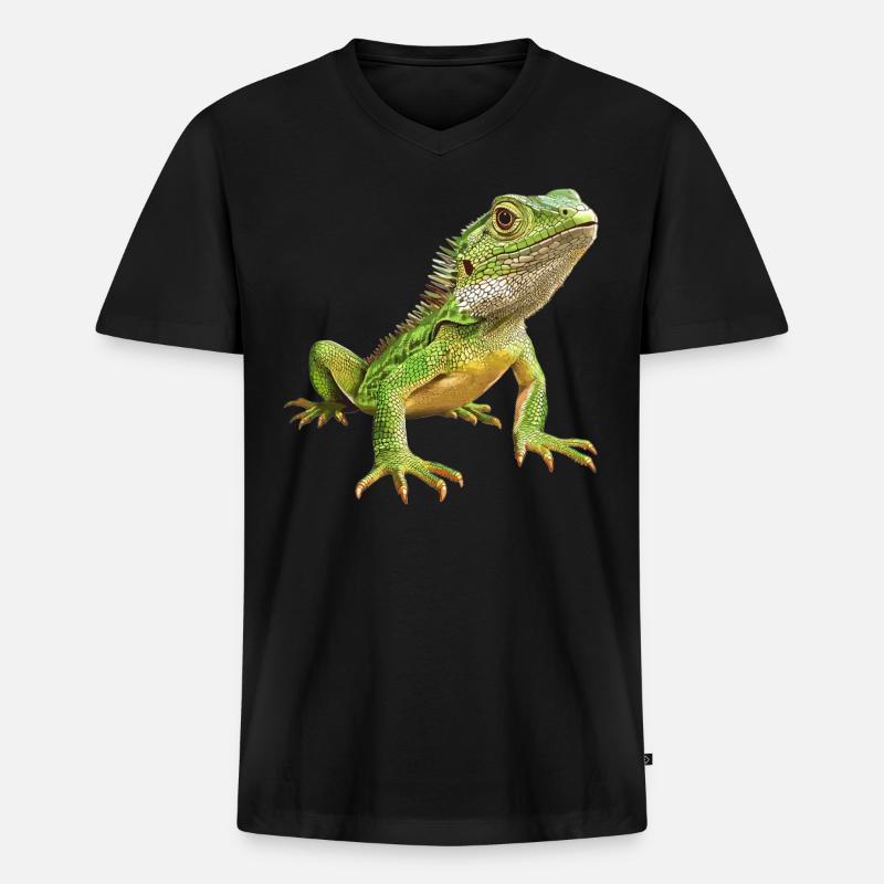 Eidechsen Eidechse - Männer Premium Bio T-Shirt mit V-Ausschnitt - Schwarz