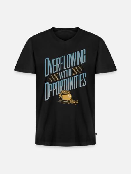 Manifesting Abundance with Possibilities - Men's Premium Organic T-shirt with V-neck - black