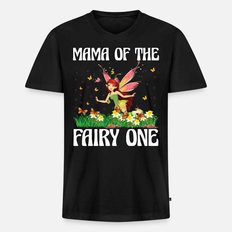 Mama der Fee Eins - Männer Premium Bio T-Shirt mit V-Ausschnitt - Schwarz