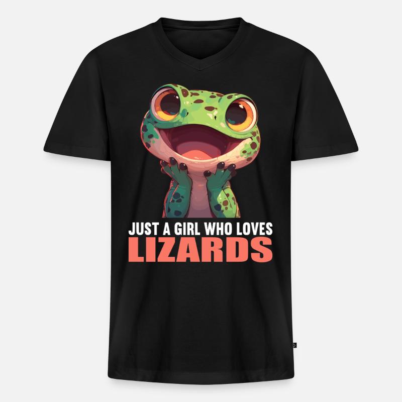 Eidechsen Eidechse - Männer Premium Bio T-Shirt mit V-Ausschnitt - Schwarz
