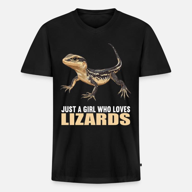 Eidechsen Eidechse - Männer Premium Bio T-Shirt mit V-Ausschnitt - Schwarz