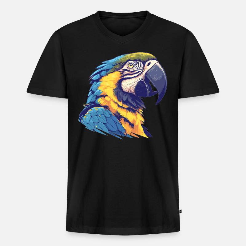 Aras Ara - Männer Premium Bio T-Shirt mit V-Ausschnitt - Schwarz