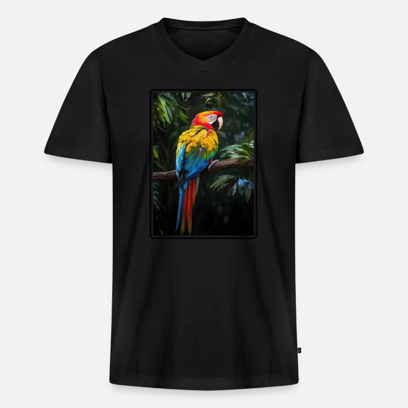 Aras Ara - Männer Premium Bio T-Shirt mit V-Ausschnitt - Schwarz