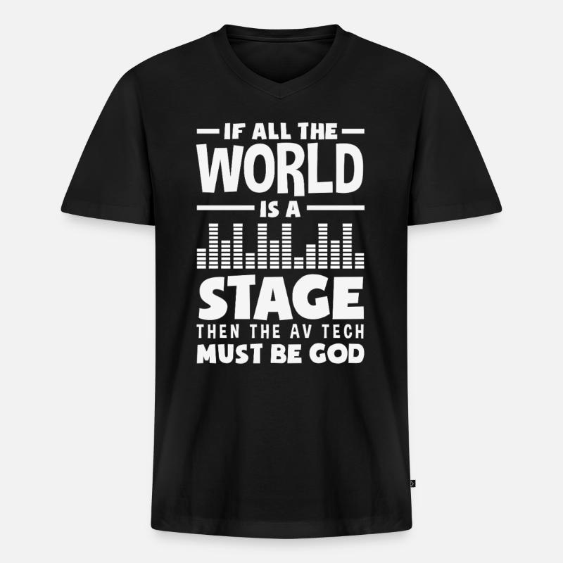 Lustiger Audiovisueller Techniker AV Tec - Männer Premium Bio T-Shirt mit V-Ausschnitt - Schwarz