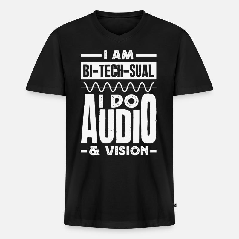 Lustiger Audiovisueller Techniker AV Tec - Männer Premium Bio T-Shirt mit V-Ausschnitt - Schwarz