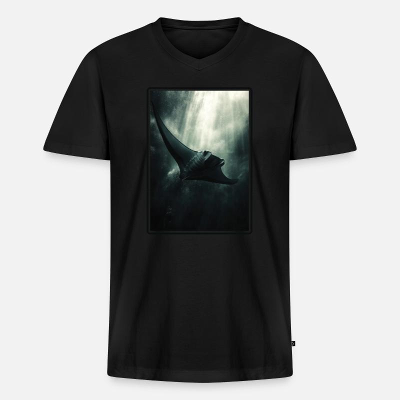 Mantas Manta Rochen - Männer Premium Bio T-Shirt mit V-Ausschnitt - Schwarz