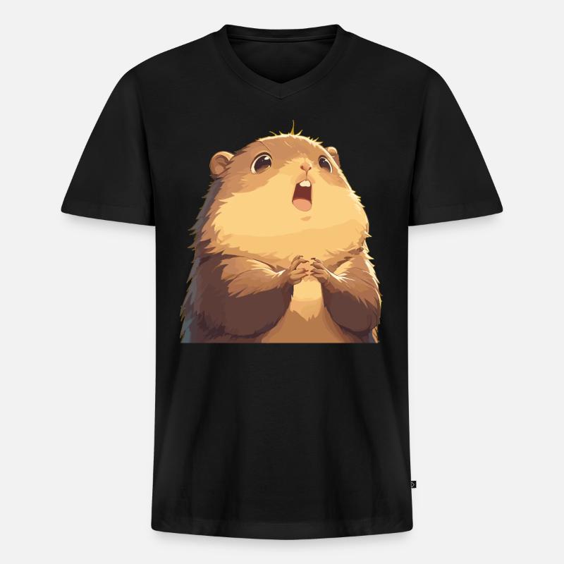 Murmeltiere Murmeltier - Männer Premium Bio T-Shirt mit V-Ausschnitt - Schwarz