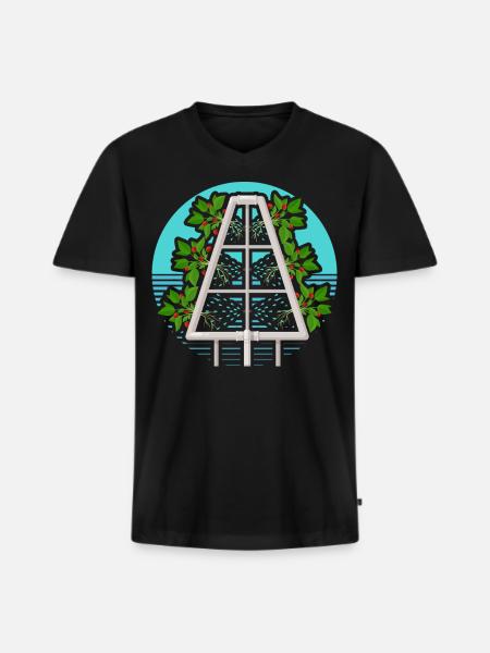 Hydroponics - Men's Premium Organic T-shirt with V-neck - black