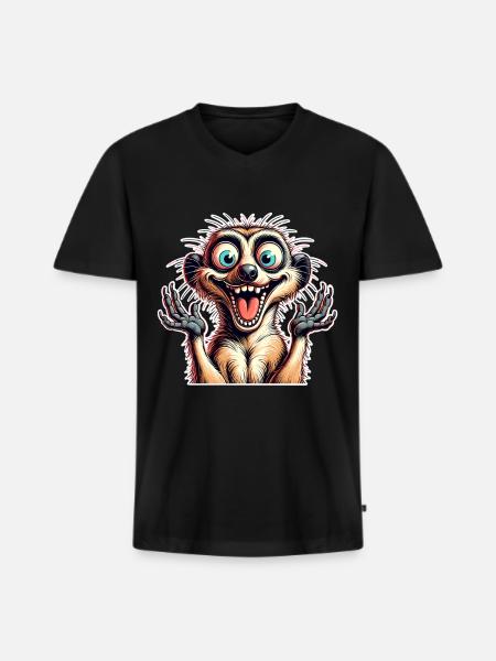 Suricate - T-shirt encolure en V Premium bio Homme - noir