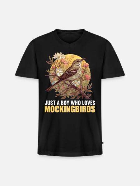 Oiseaux moqueurs Oiseaux moqueurs - T-shirt encolure en V Premium bio Homme - noir