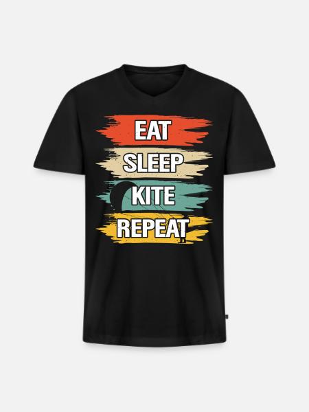 Kitesurfer Kiteboard Kitesurfing Kitesurf - Men's Premium Organic T-shirt with V-neck - black