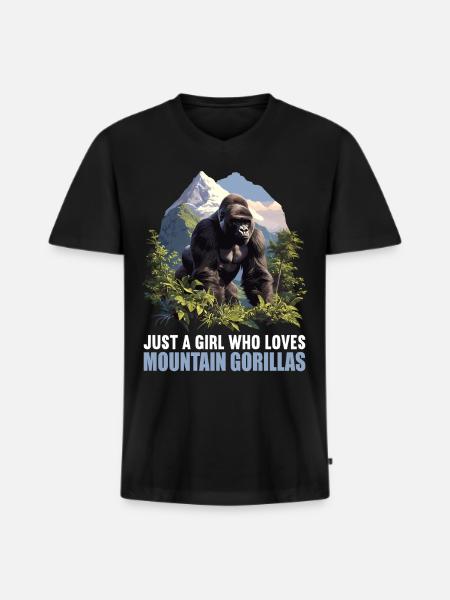 Berggorillas Berggorilla - Männer Premium Bio T-Shirt mit V-Ausschnitt - Schwarz