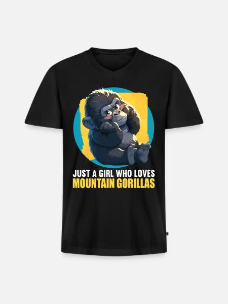 Berggorillas Berggorilla - Männer Premium Bio T-Shirt mit V-Ausschnitt - Schwarz