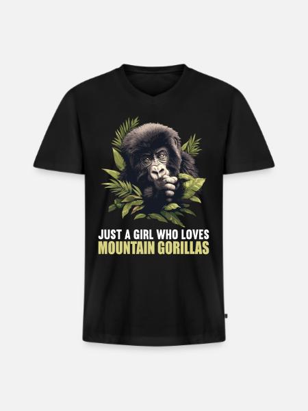 Berggorillas Berggorilla - Männer Premium Bio T-Shirt mit V-Ausschnitt - Schwarz
