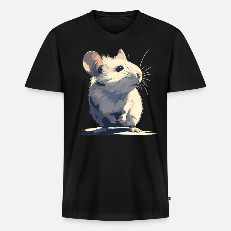 Mäuse Maus - Männer Premium Bio T-Shirt mit V-Ausschnitt - Schwarz