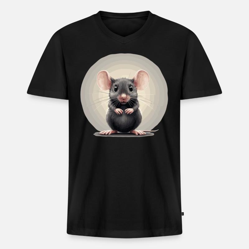 Mäuse Maus - Männer Premium Bio T-Shirt mit V-Ausschnitt - Schwarz