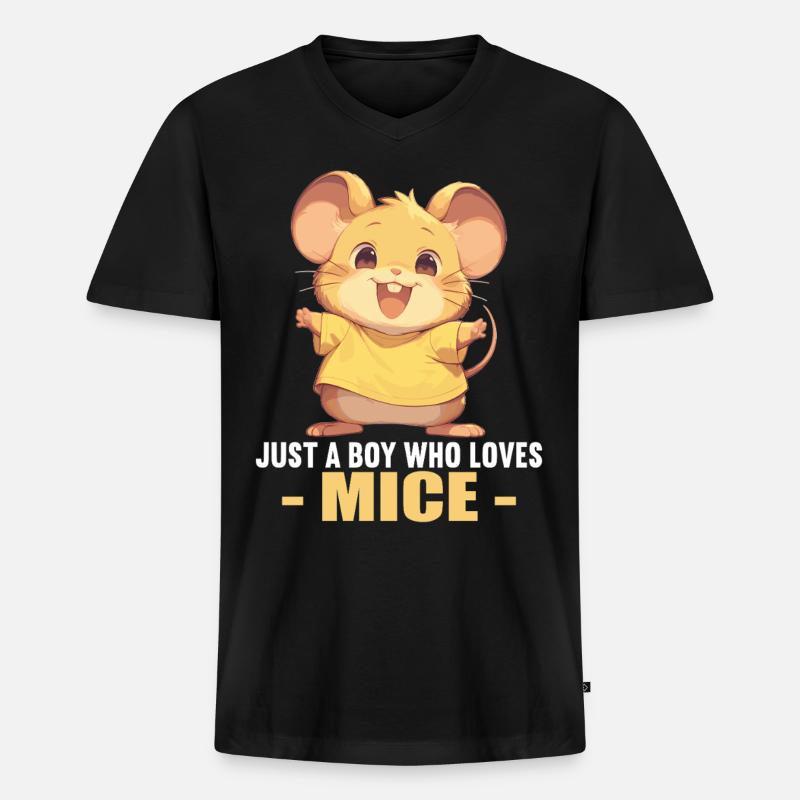Mäuse Maus - Männer Premium Bio T-Shirt mit V-Ausschnitt - Schwarz
