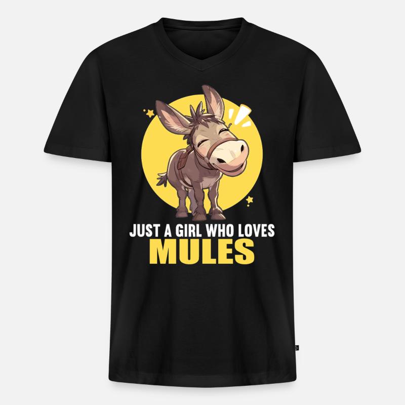 Maultiere Maultier - Männer Premium Bio T-Shirt mit V-Ausschnitt - Schwarz