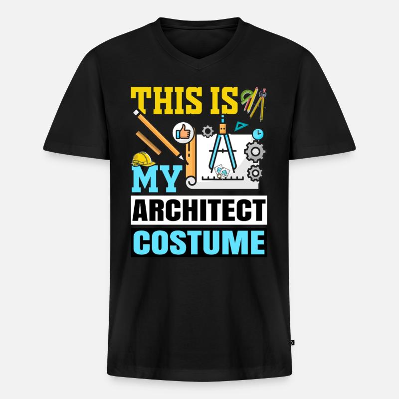 Architekt - Männer Premium Bio T-Shirt mit V-Ausschnitt - Schwarz