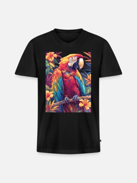 Parrot Parrot Parrot - Men's Premium Organic T-shirt with V-neck - black