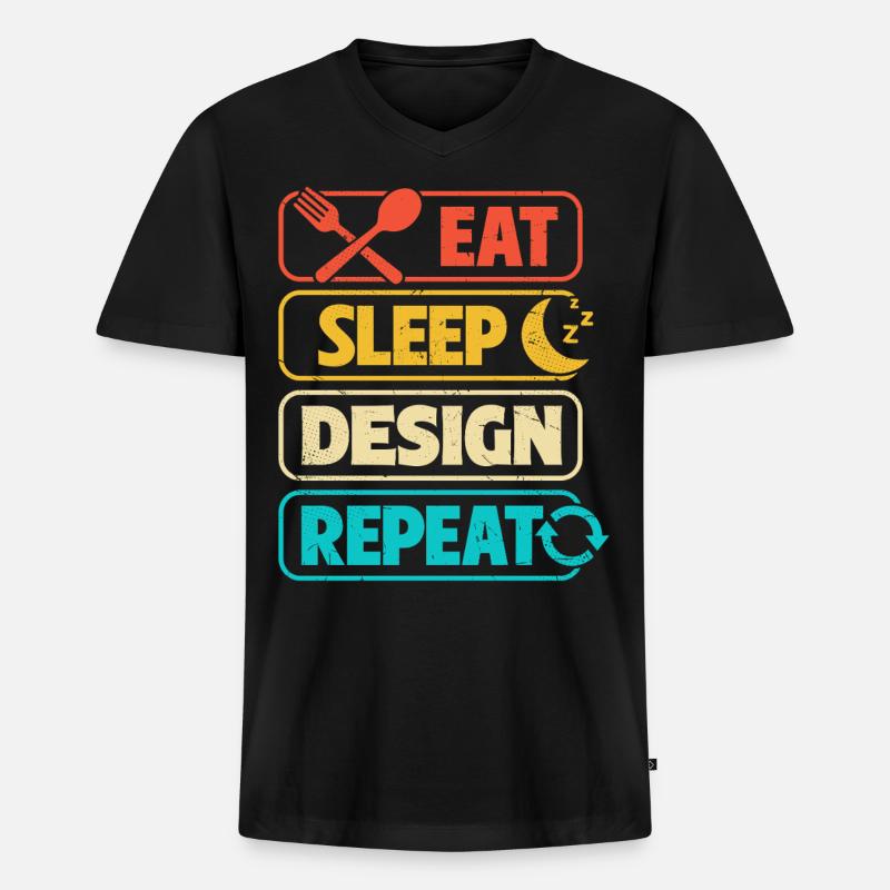 Architekt - Männer Premium Bio T-Shirt mit V-Ausschnitt - Schwarz