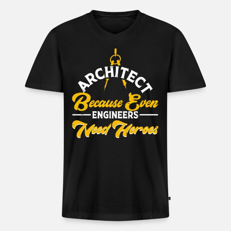 Architekt - Männer Premium Bio T-Shirt mit V-Ausschnitt - Schwarz