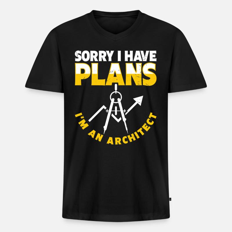 Architekt - Männer Premium Bio T-Shirt mit V-Ausschnitt - Schwarz