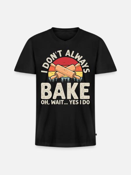 Baking Baker Bakery - Men's Premium Organic T-shirt with V-neck - black